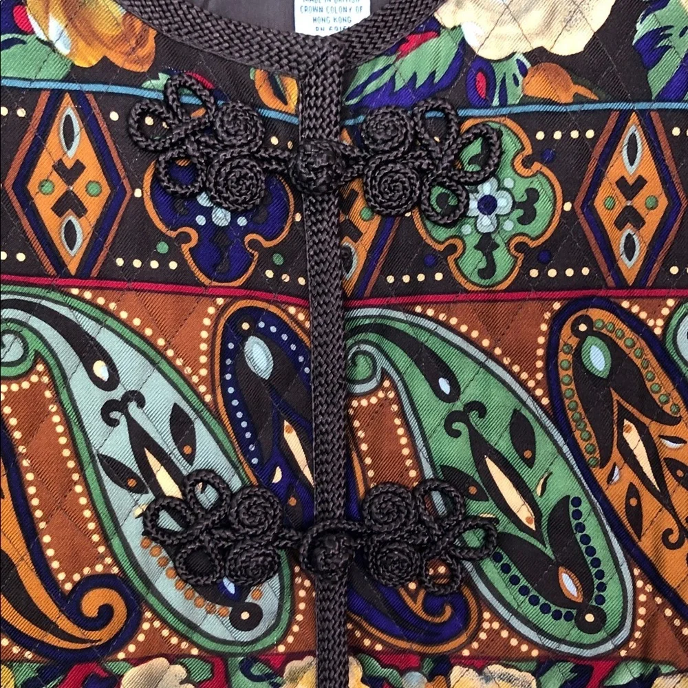 Carlisle Women's Floral Paisley Quilted Silk/Wool Blended Jacket Size 12
